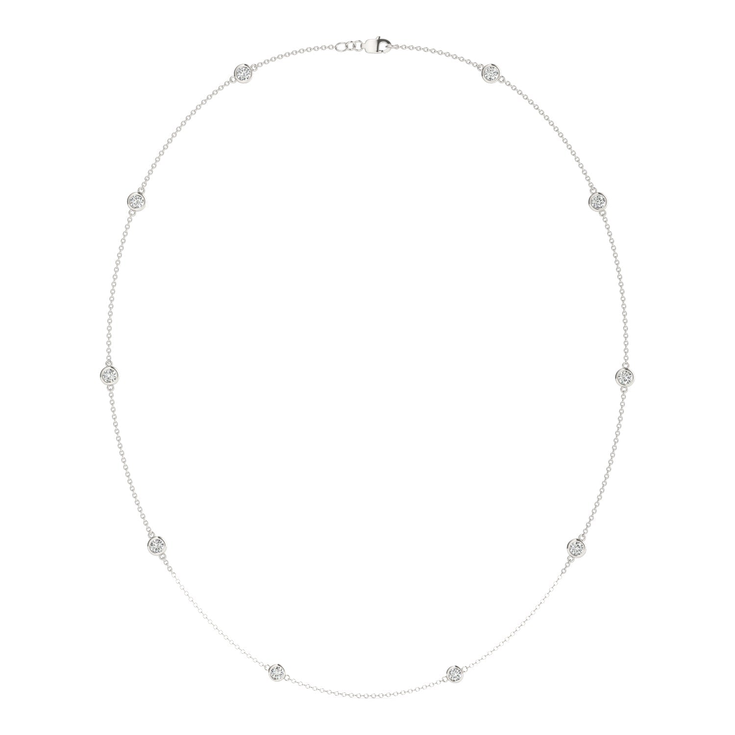 0.96 CTW Moissanite Station Necklace