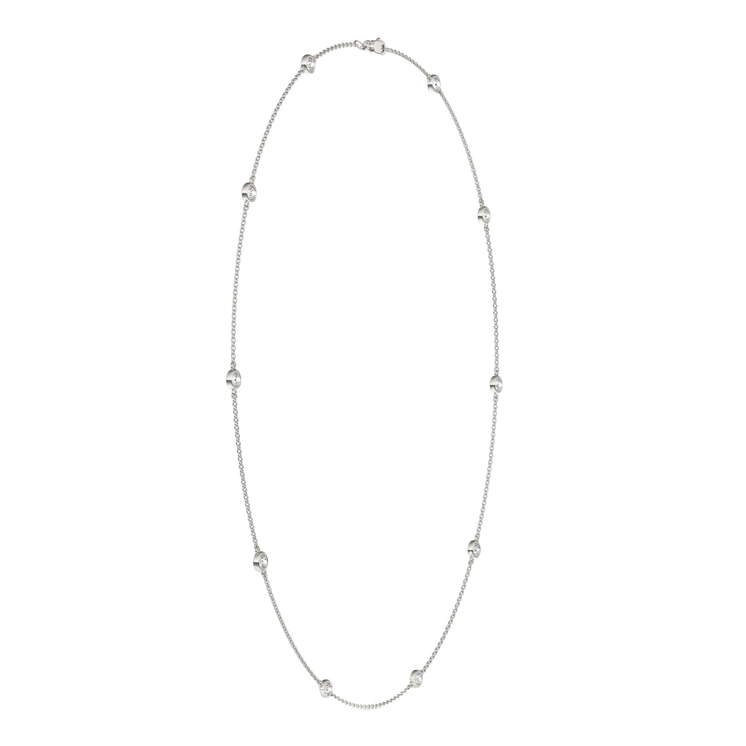 0.96 CTW Moissanite Station Necklace