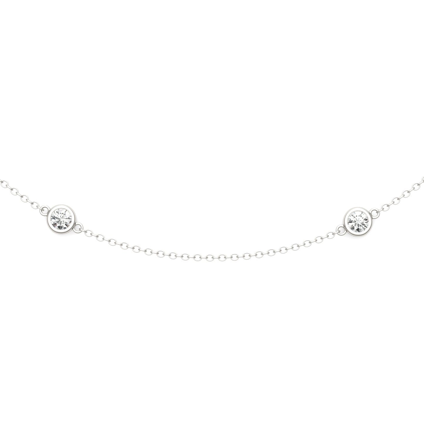 0.96 CTW Moissanite Station Necklace