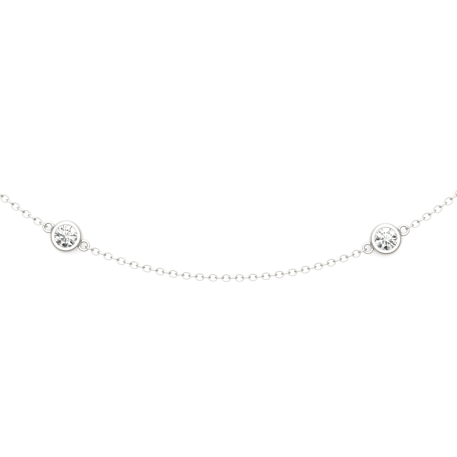 0.96 CTW Moissanite Station Necklace