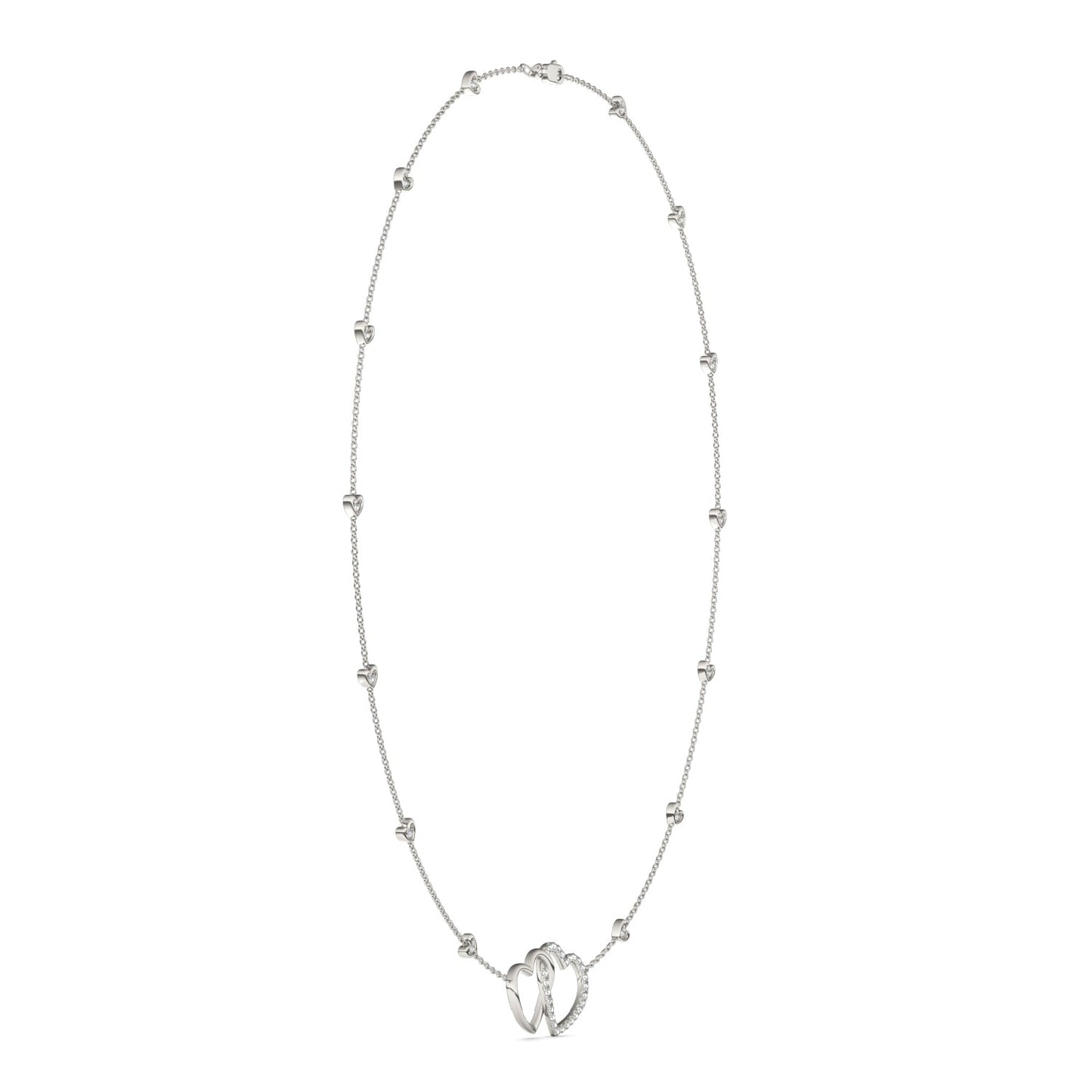 Moissanite Heart Necklace 0.40 CTW Silver