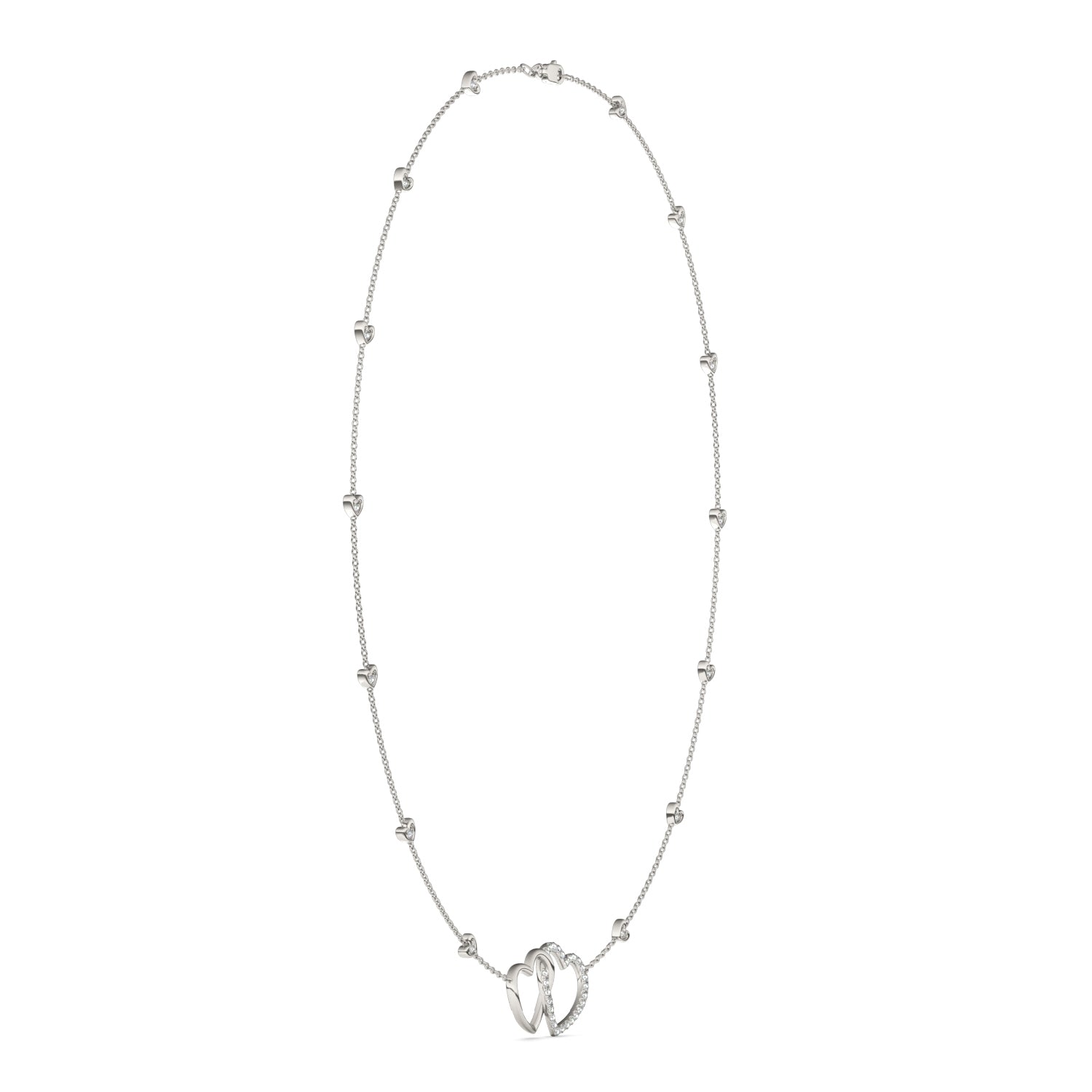 Moissanite Heart Necklace 0.40 CTW Silver