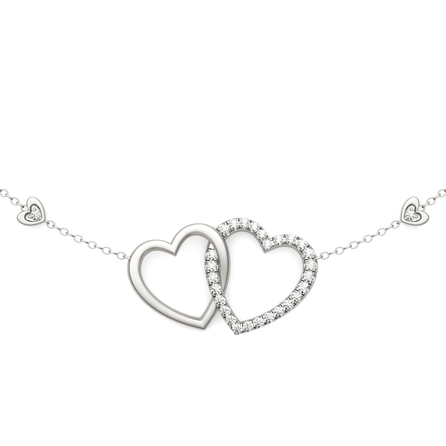 Moissanite Heart Necklace 0.40 CTW Silver