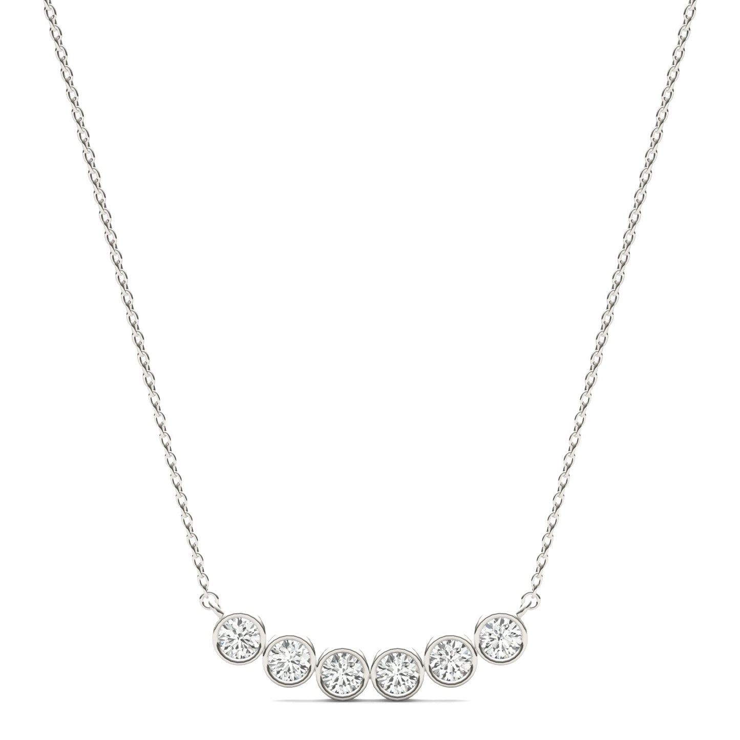 0.96 CTW Moissanite Curved Bar Necklace