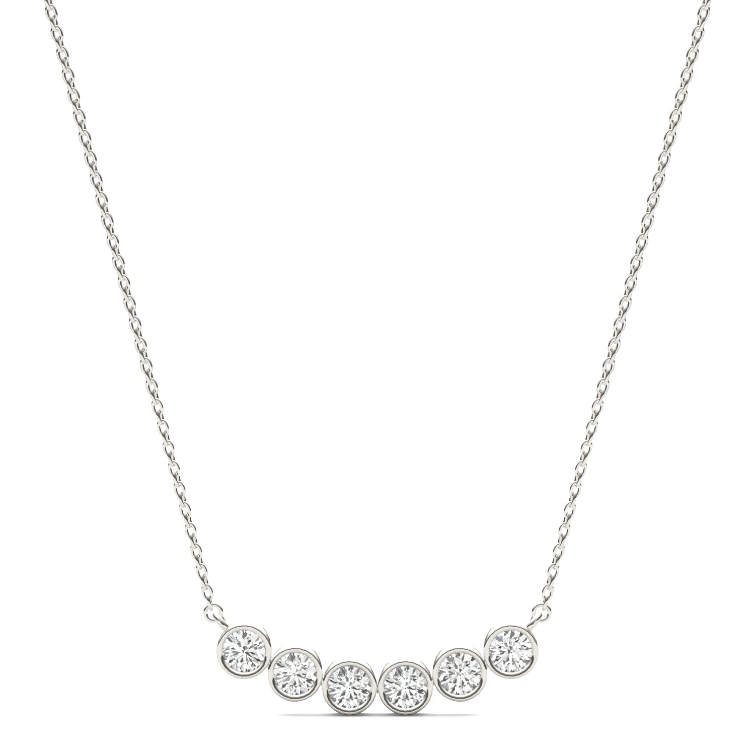 0.96 CTW Moissanite Curved Bar Necklace