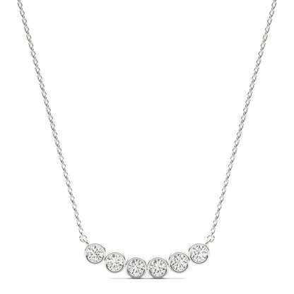 0.96 CTW Moissanite Curved Bar Necklace