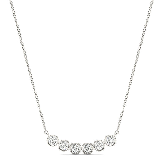 0.96 CTW Moissanite Curved Bar Necklace