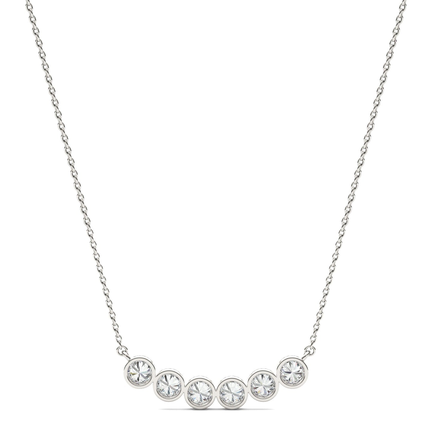 0.96 CTW Moissanite Curved Bar Necklace