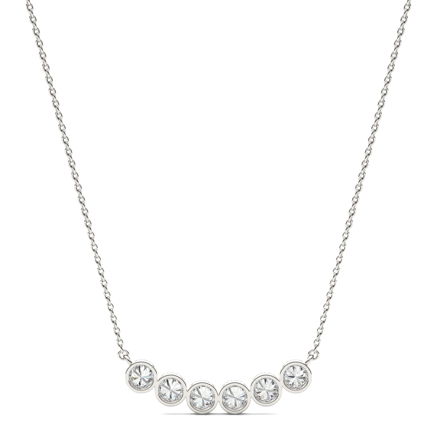 0.96 CTW Moissanite Curved Bar Necklace