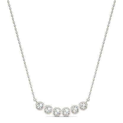 0.96 CTW Moissanite Curved Bar Necklace