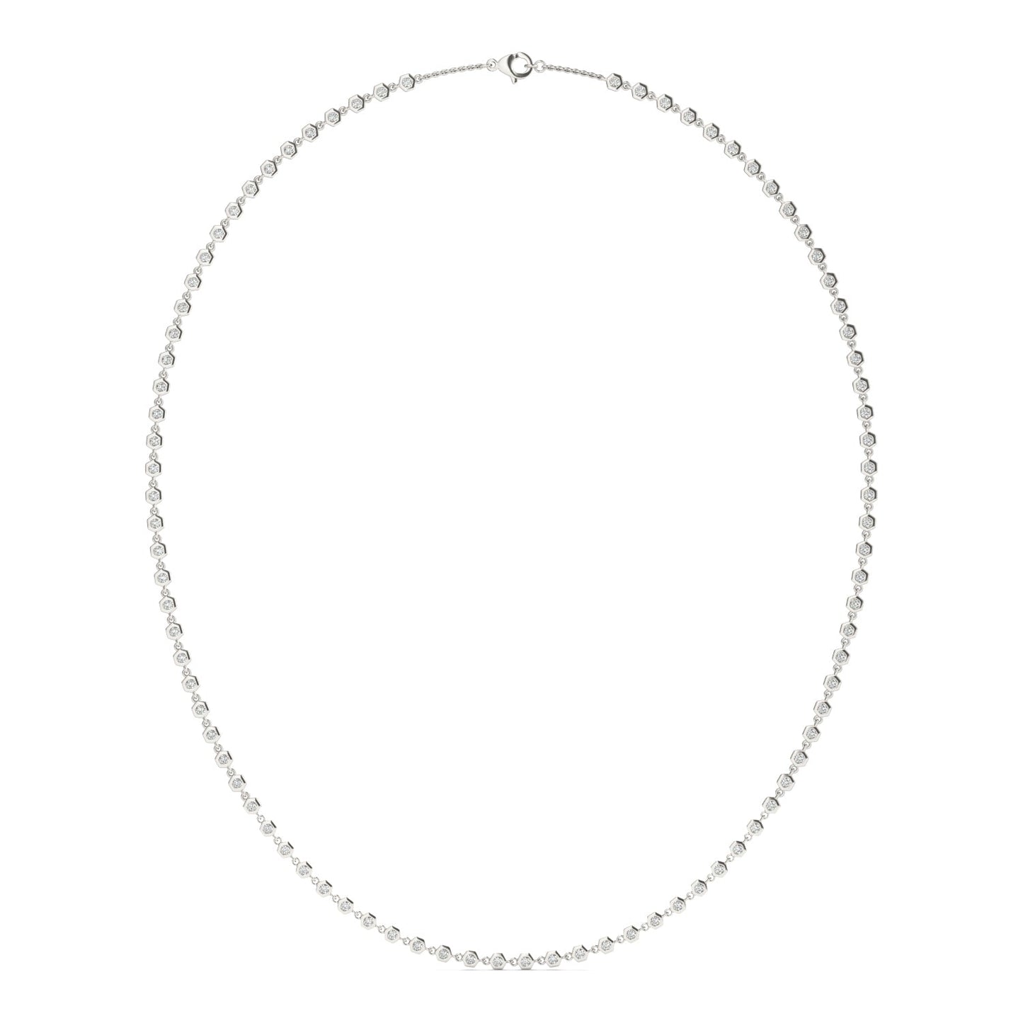 1.29 CTW Moissanite Silver Bezel Necklace