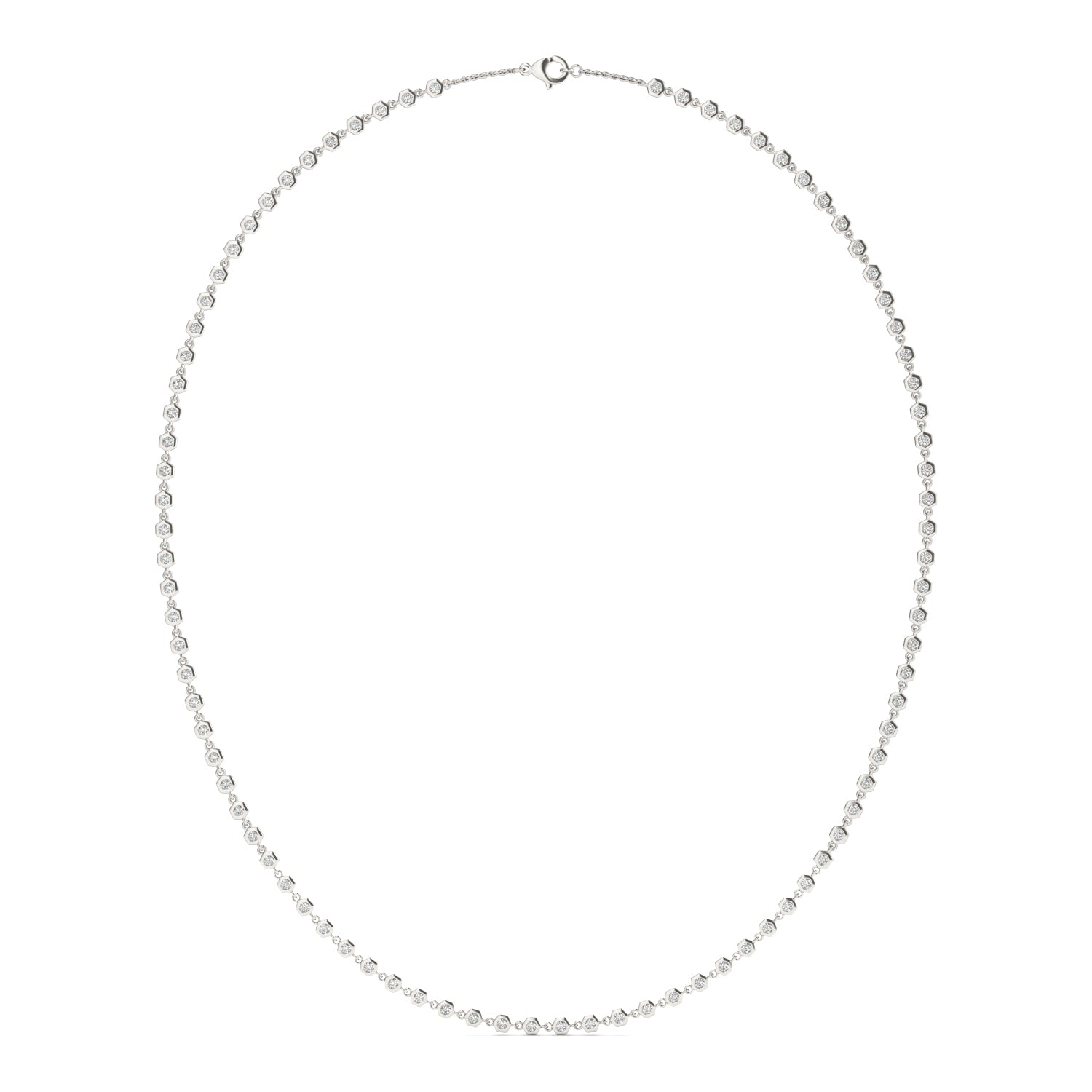 1.29 CTW Moissanite Silver Bezel Necklace