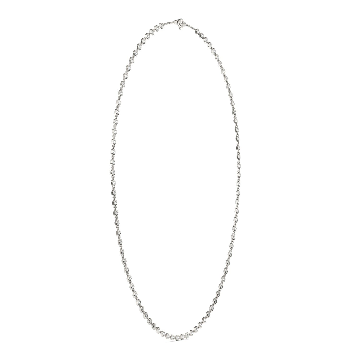 1.29 CTW Moissanite Silver Bezel Necklace