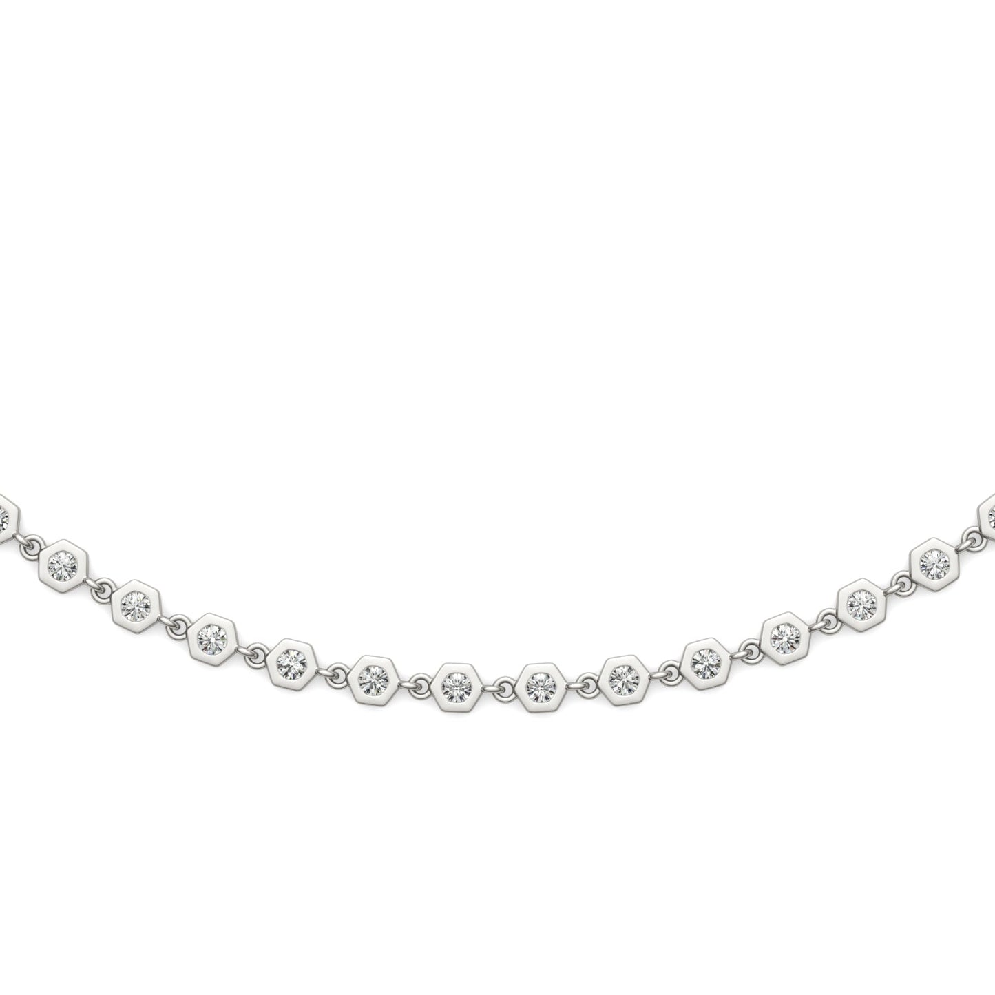 1.29 CTW Moissanite Silver Bezel Necklace