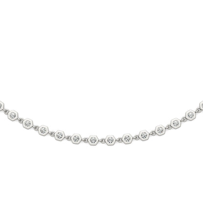 1.29 CTW Moissanite Silver Bezel Necklace