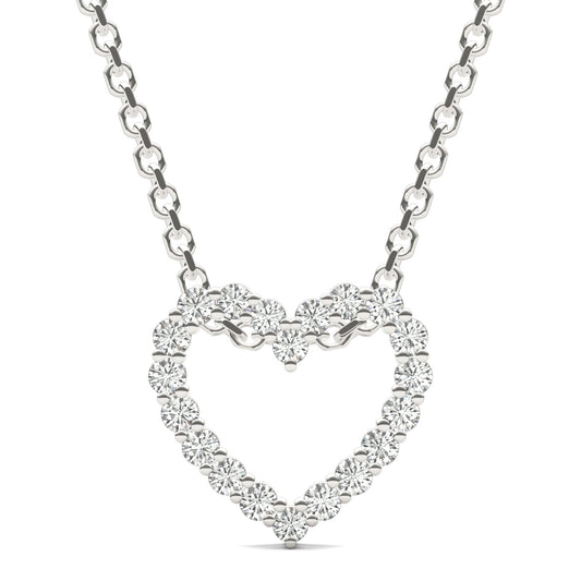 Moissanite Heart Pendant Sterling Silver