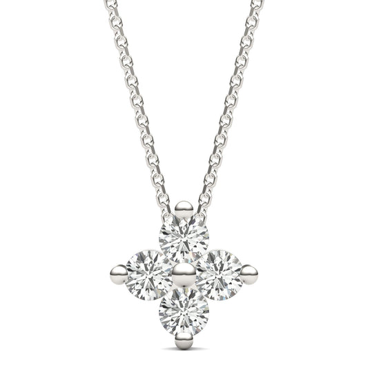 0.92 CTW DEW Moissanite Floral Pendant