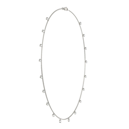 Moissanite Silver Bezel Round Drop Necklace