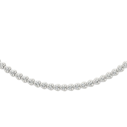 2.18 CTW Moissanite Heart Tennis Necklace