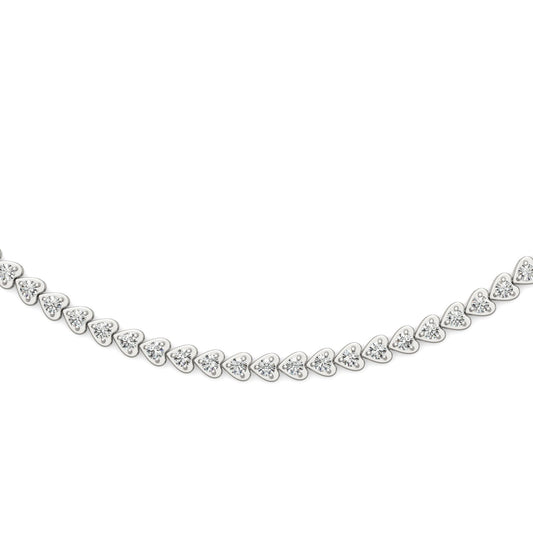 2.18 CTW Moissanite Heart Tennis Necklace