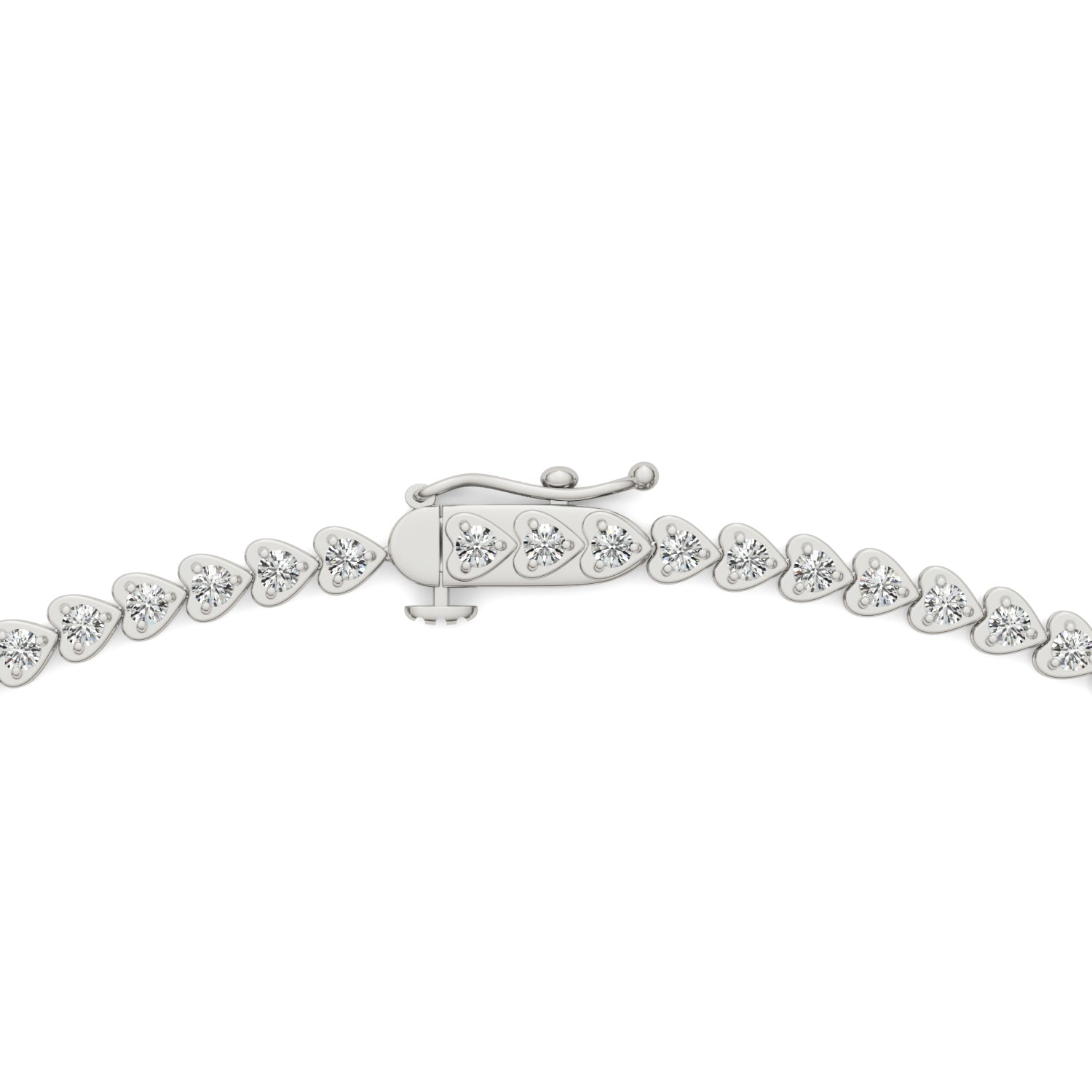 2.18 CTW Moissanite Heart Tennis Necklace