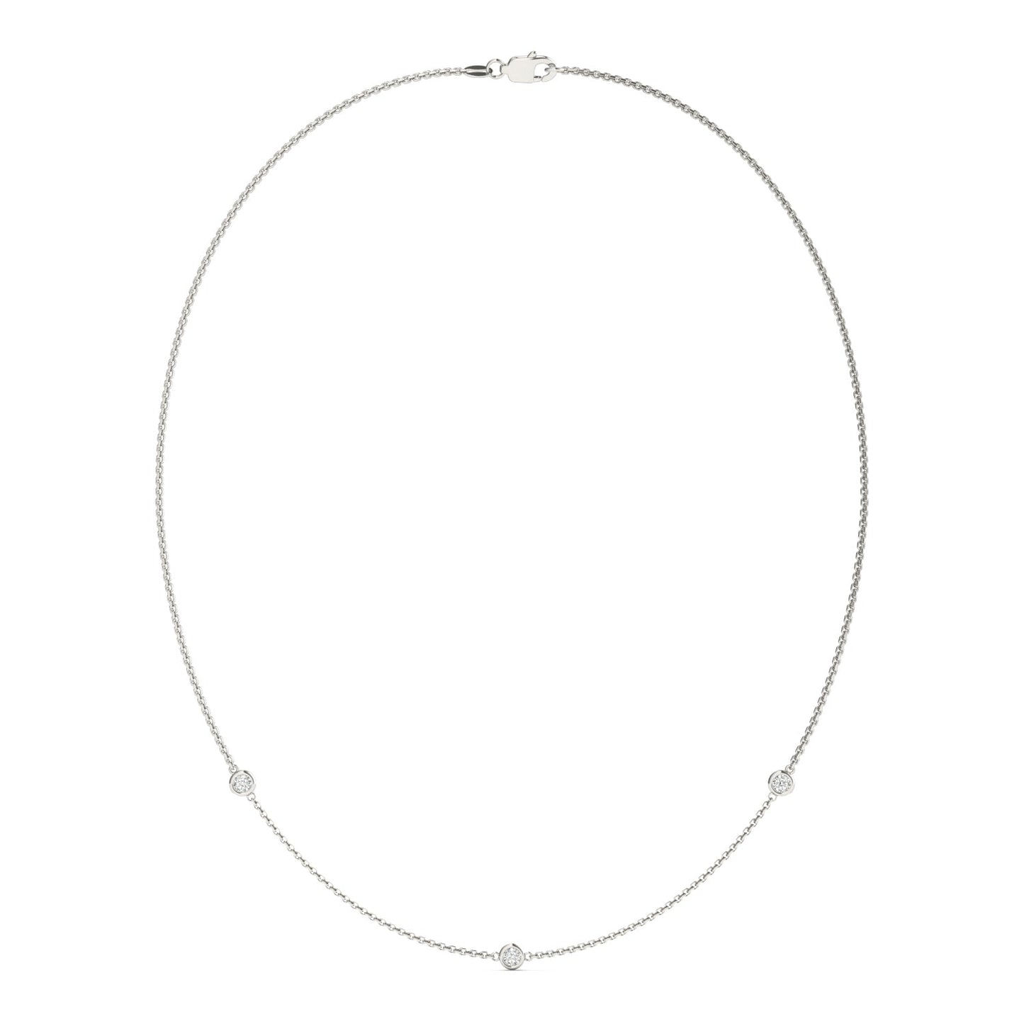 Moissanite Round Station Necklace