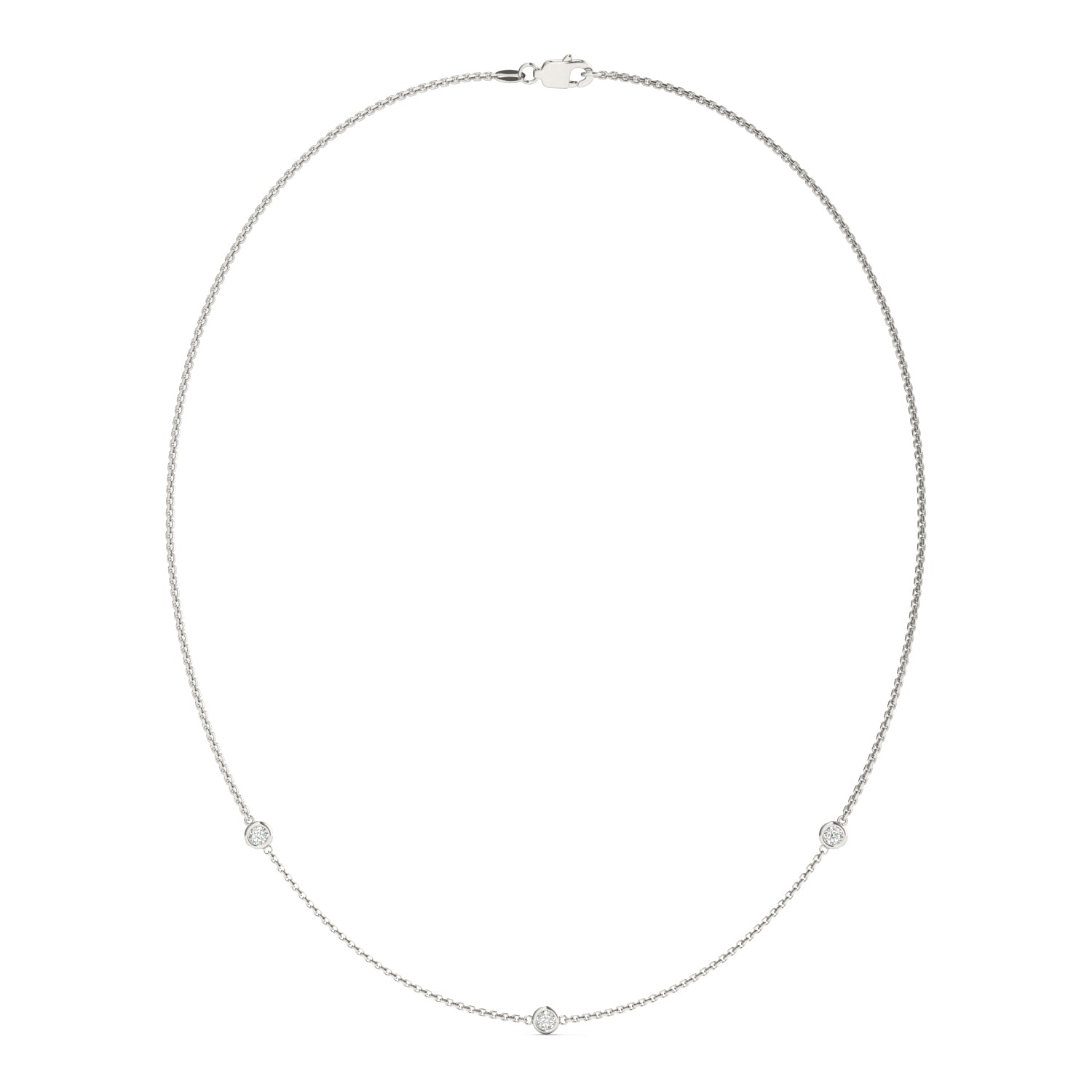 Moissanite Round Station Necklace