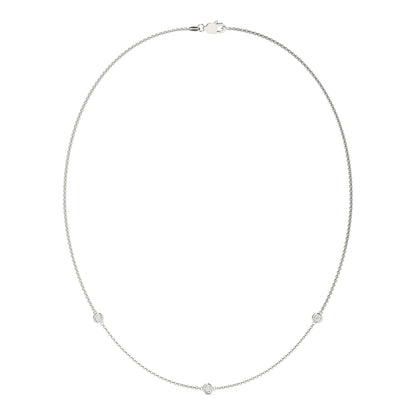 Moissanite Round Station Necklace