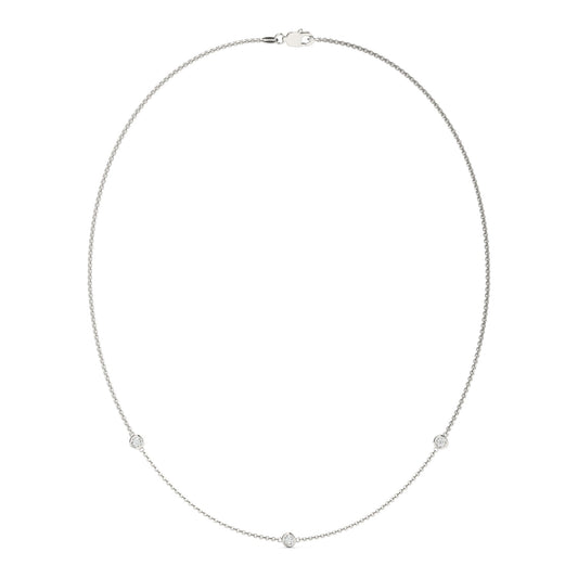 Moissanite Round Station Necklace