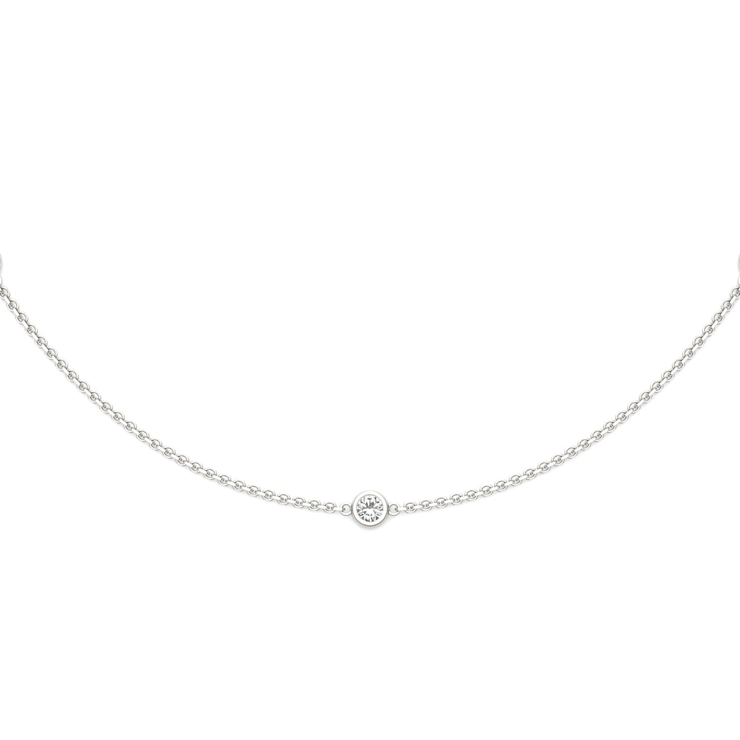 Moissanite Round Station Necklace