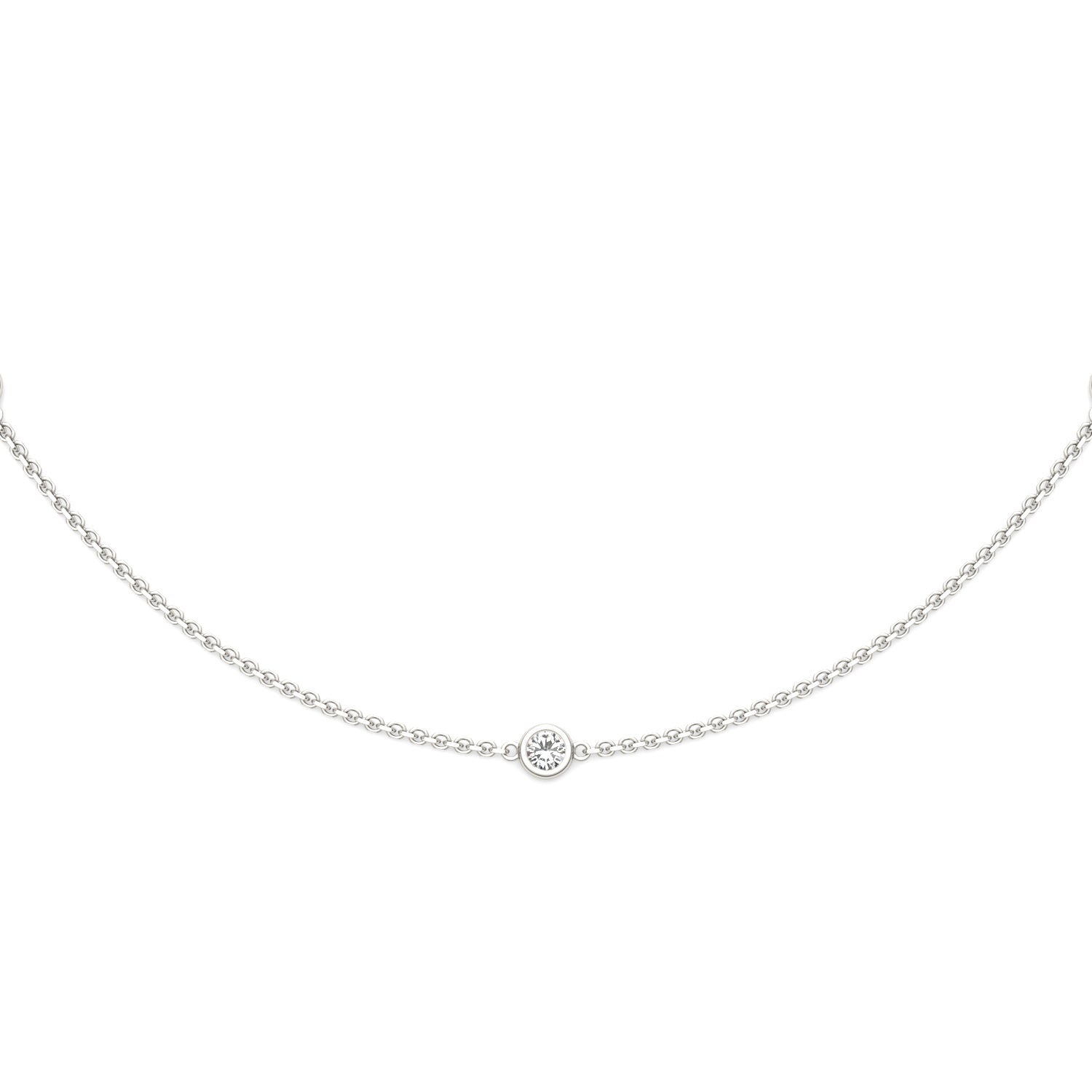 Moissanite Round Station Necklace