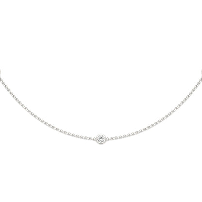 Moissanite Round Station Necklace