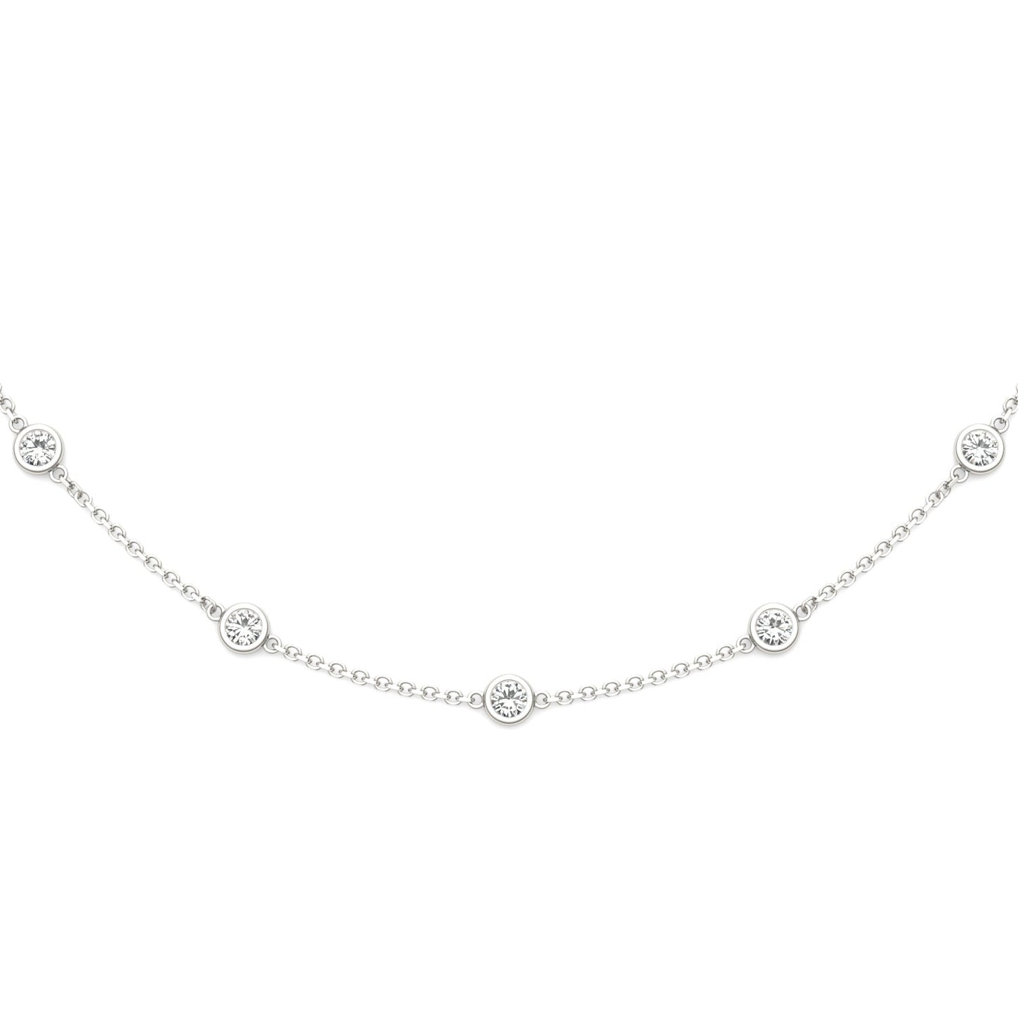 1.50 CTW Moissanite Station Necklace