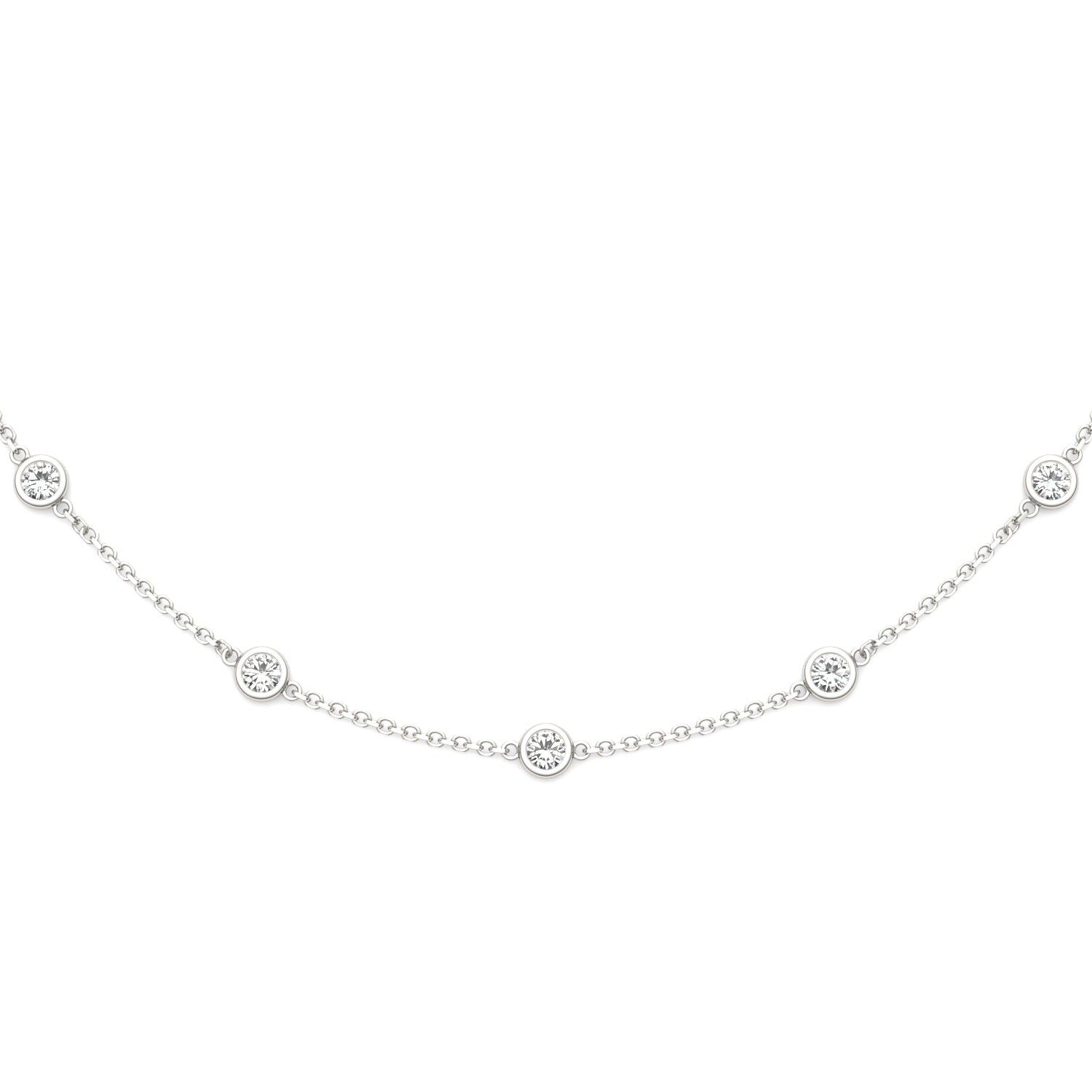 1.50 CTW Moissanite Station Necklace