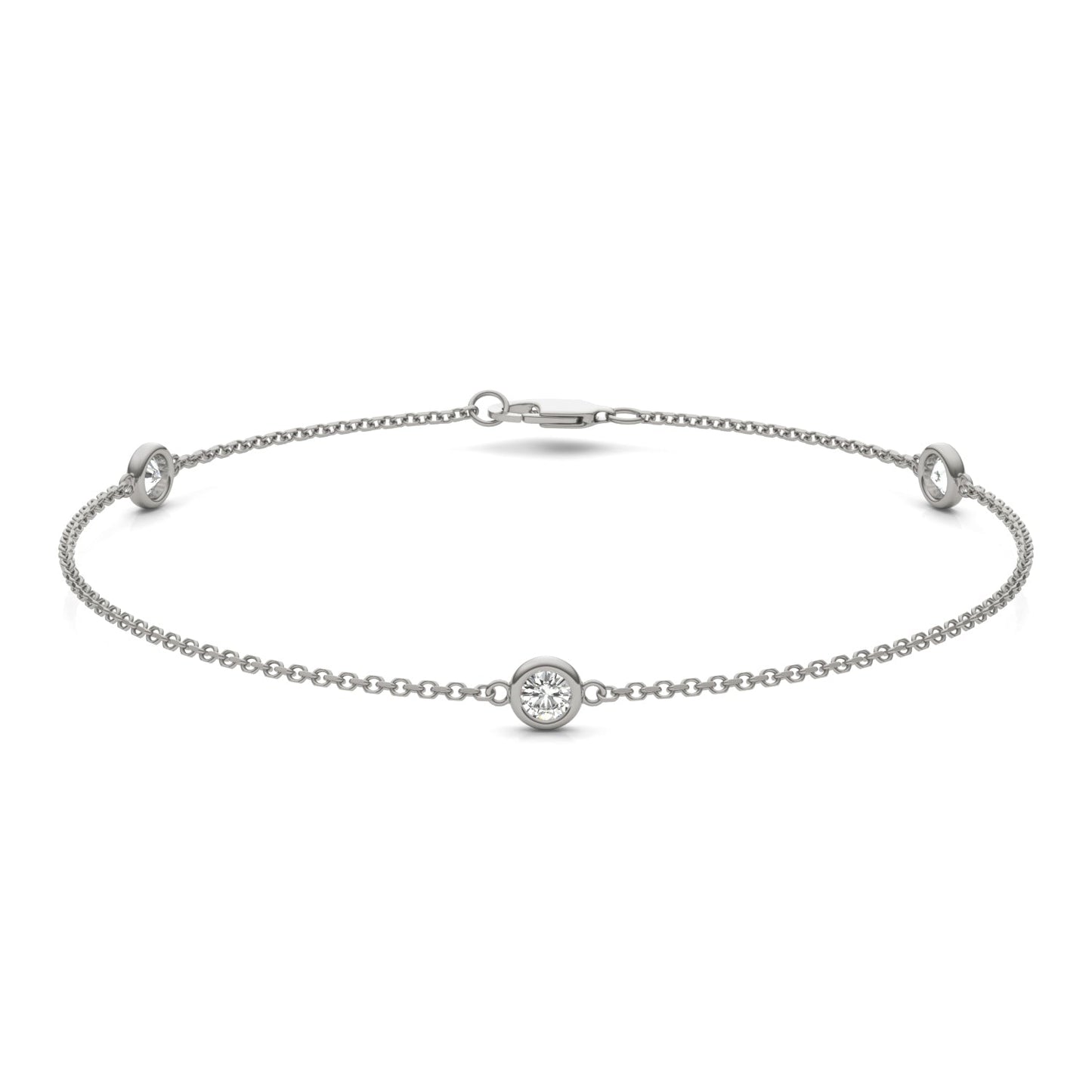 0.30 CTW Moissanite Station Bracelet