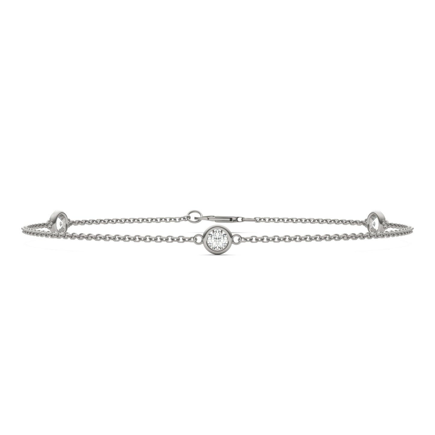 0.30 CTW Moissanite Station Bracelet