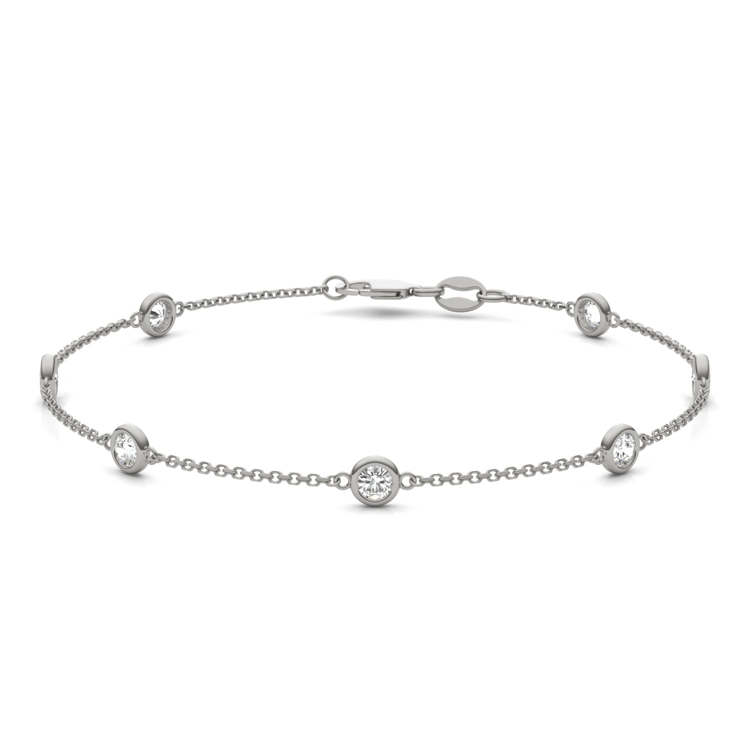 0.70 CTW Moissanite Station Bracelet