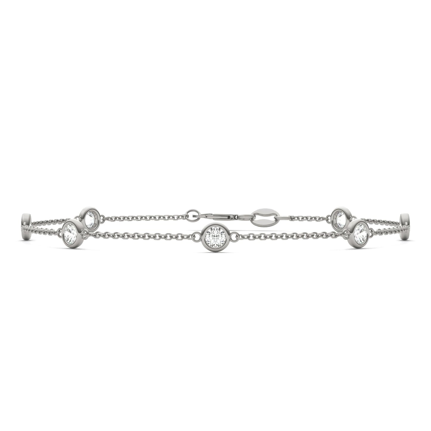 0.70 CTW Moissanite Station Bracelet