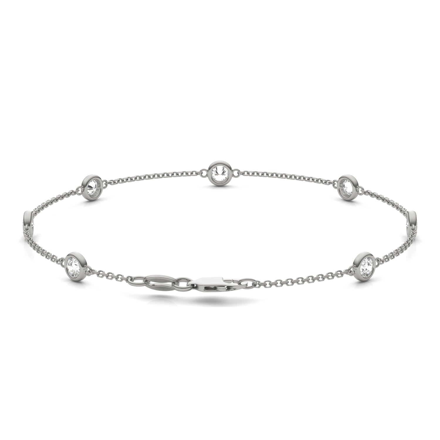 0.70 CTW Moissanite Station Bracelet