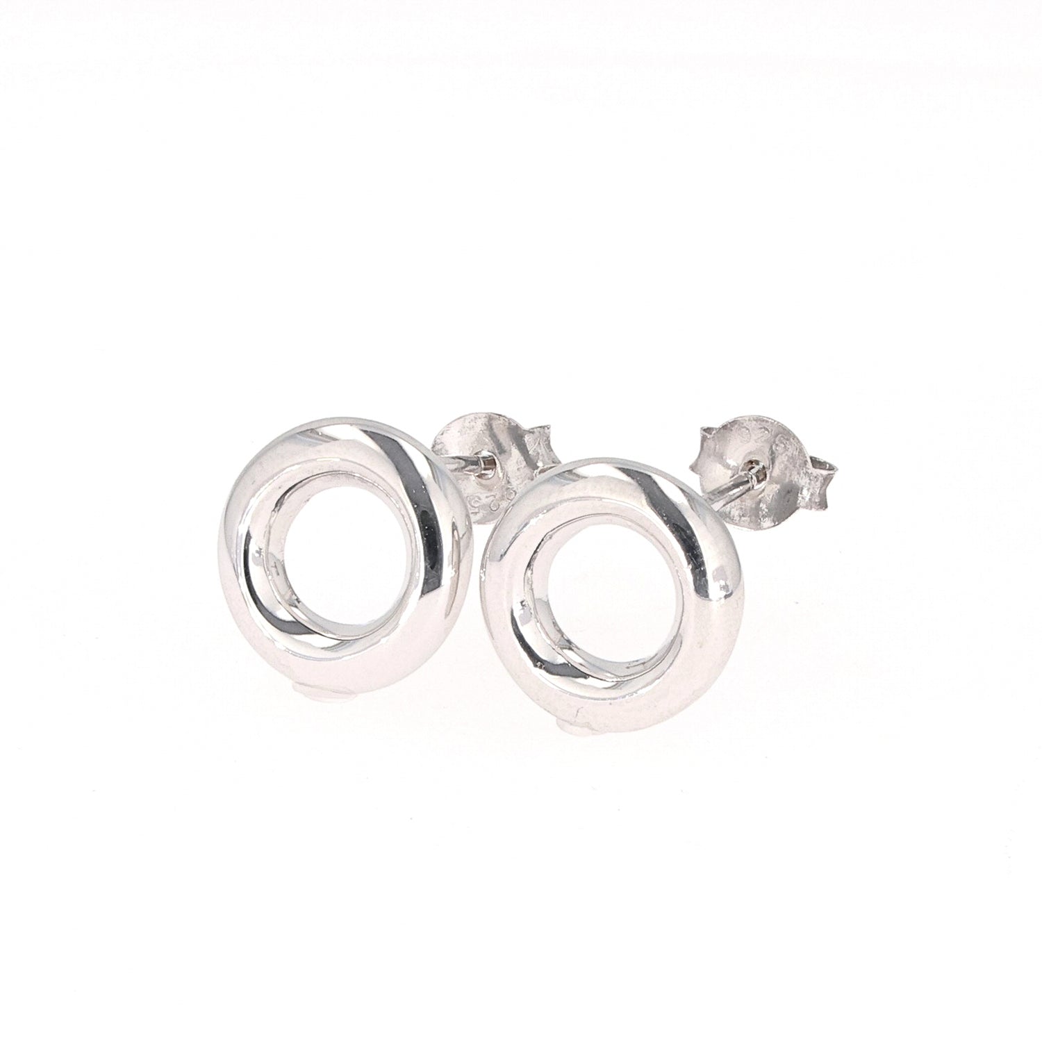 Sterling Silver Open Circle Stud Earrings