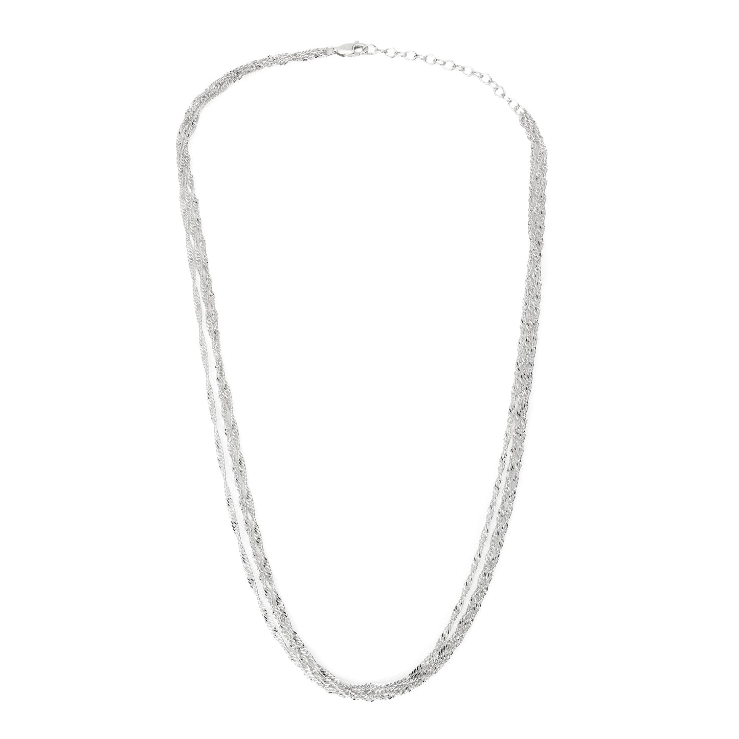 Sterling Silver Three Row Necklace