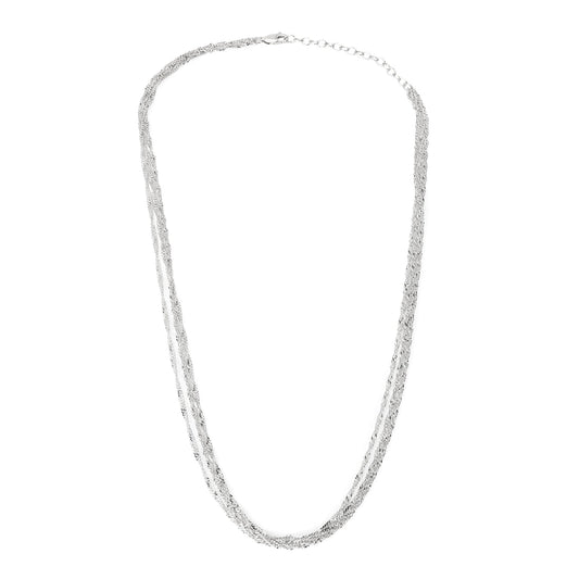 Sterling Silver Three Row Necklace