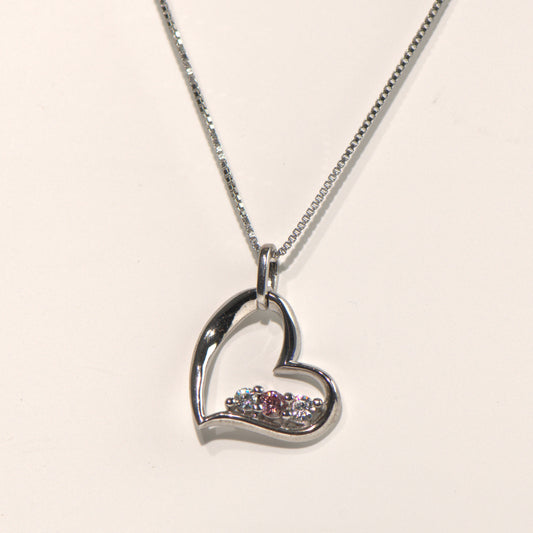 Elegant 0.26 CTW Heart Pendant Necklace in Sterling Silver