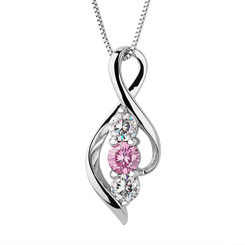 0.55 CTW Pink Moissanite Infinity Pendant