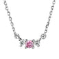 0.79 CTW Round Pink Moissanite Three-Stone Necklace