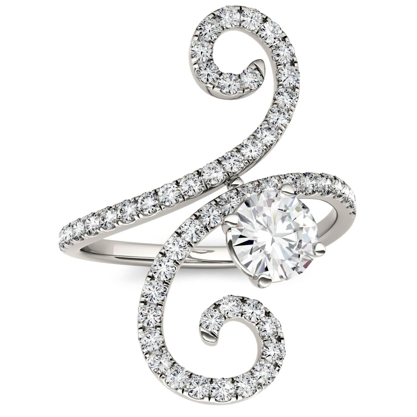 1.34 CTW Moissanite Round Statement Ring