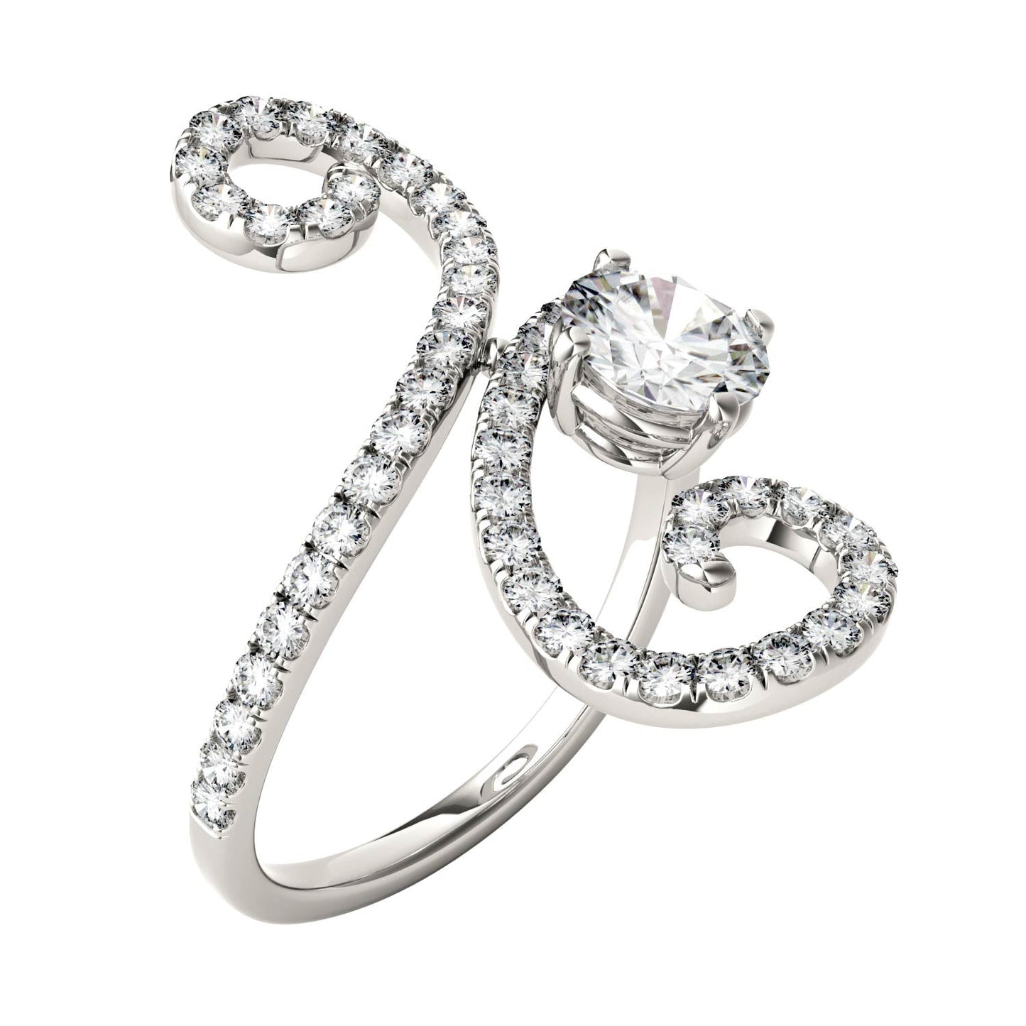 1.34 CTW Moissanite Round Statement Ring