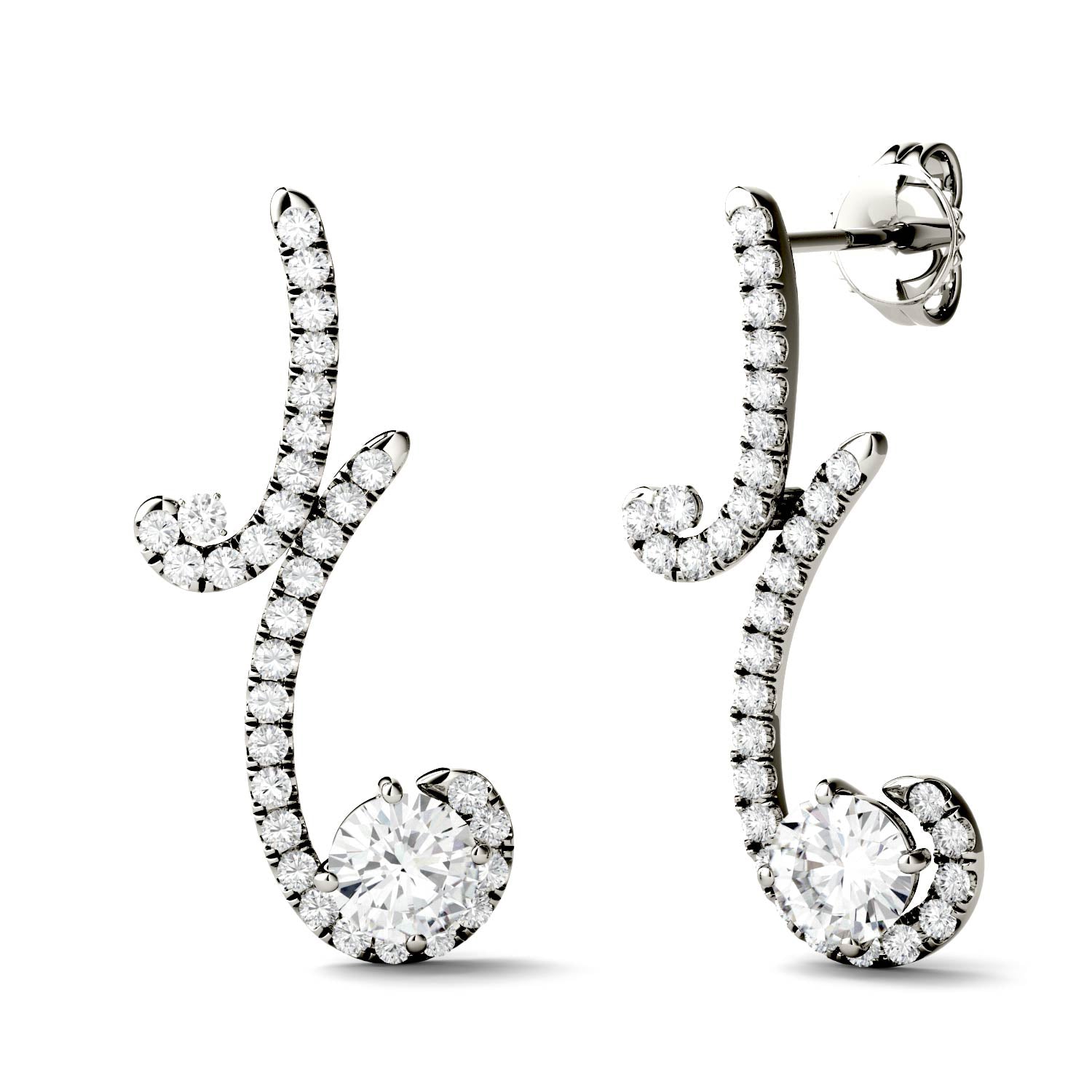 1.67 CTW Moissanite Drop Earrings