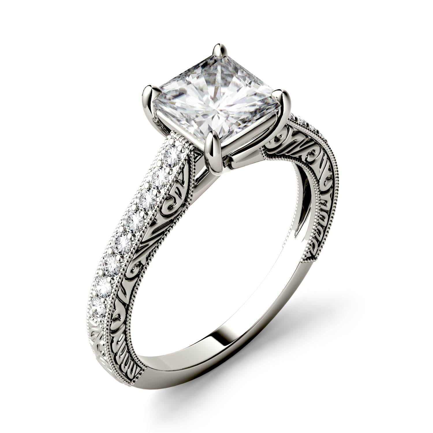 1.94 CTW Square Moissanite Engagement Ring