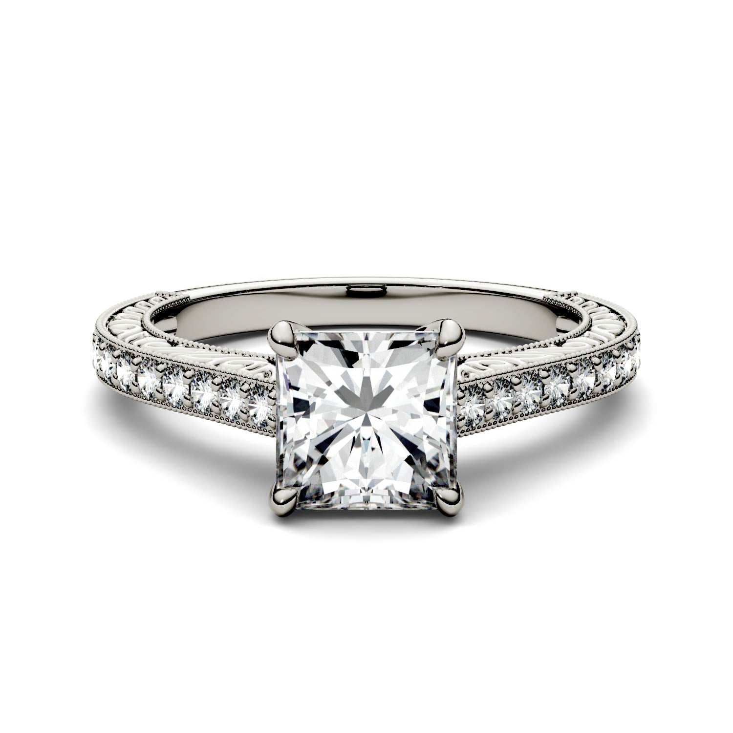 1.94 CTW Square Moissanite Engagement Ring